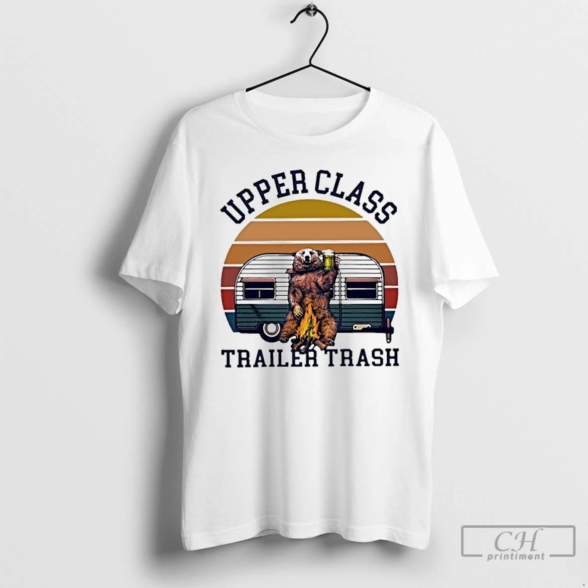 Premium Upper Class Trailer Trash Bear Camping Vintage T Shirts