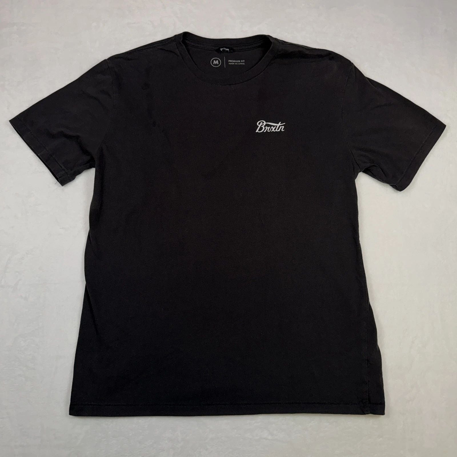 Brixton Men's Premium Fit T-Shirt Size Medium Black Short Sleeve Logo Skate