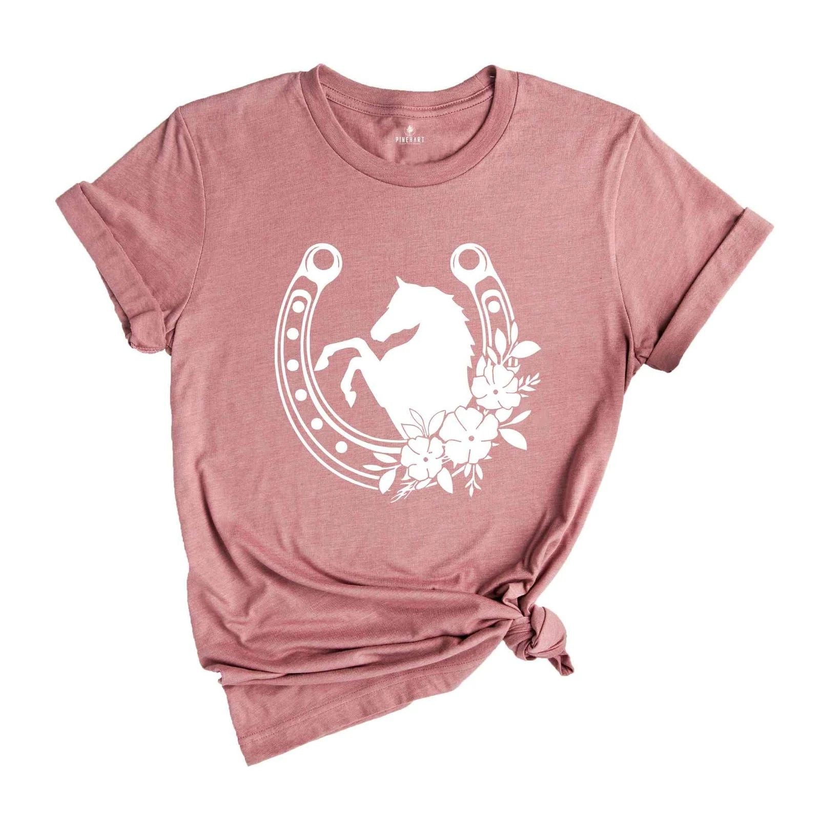 Floral Horse Shirt, Horse Lover Tee, Cute Animal Shirt, Animal Lover Tee, Girls