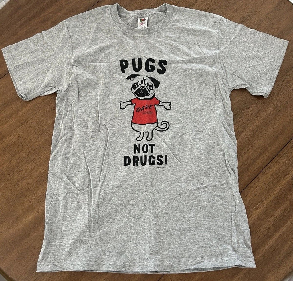 DARE Drugs Not Pugs T-Shirt Various Sizes New Old Stock Drug Education Vintage