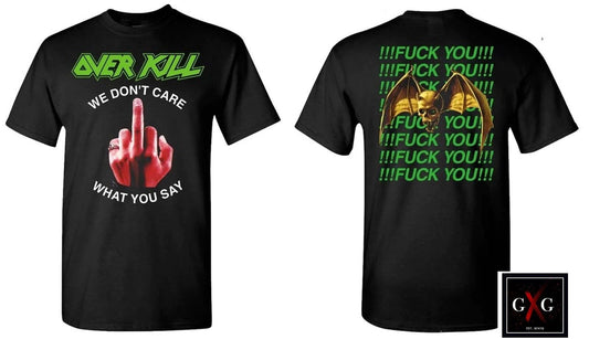OVERKILL cd lgo F**K YOU / WE DON'T CARE WHAT YOU SAY Official SHIRT XL New