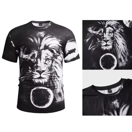 Mens For American Street Style Round Neck T Shirt Vintage Look Regular Shoulder
