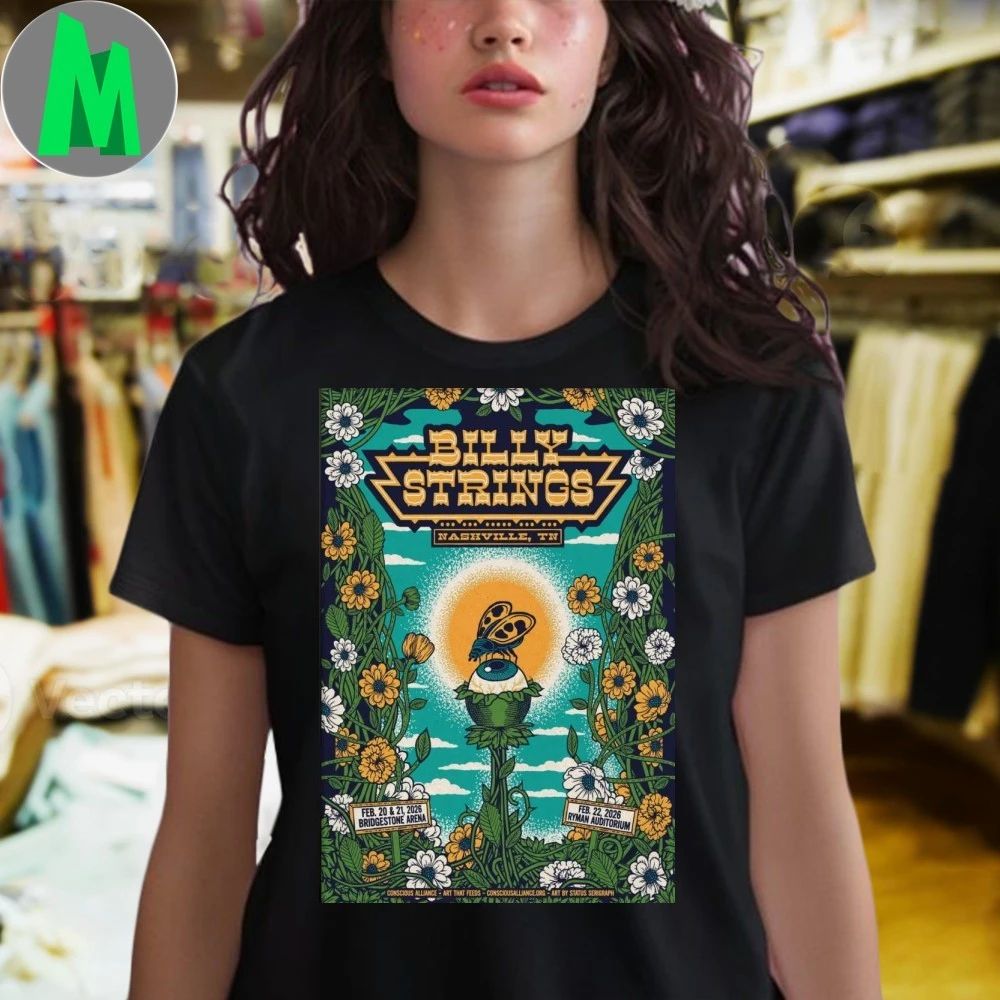 Original Billy Strings At Ryman Auditorium On Feb 20-22 2026 Poster Shirt