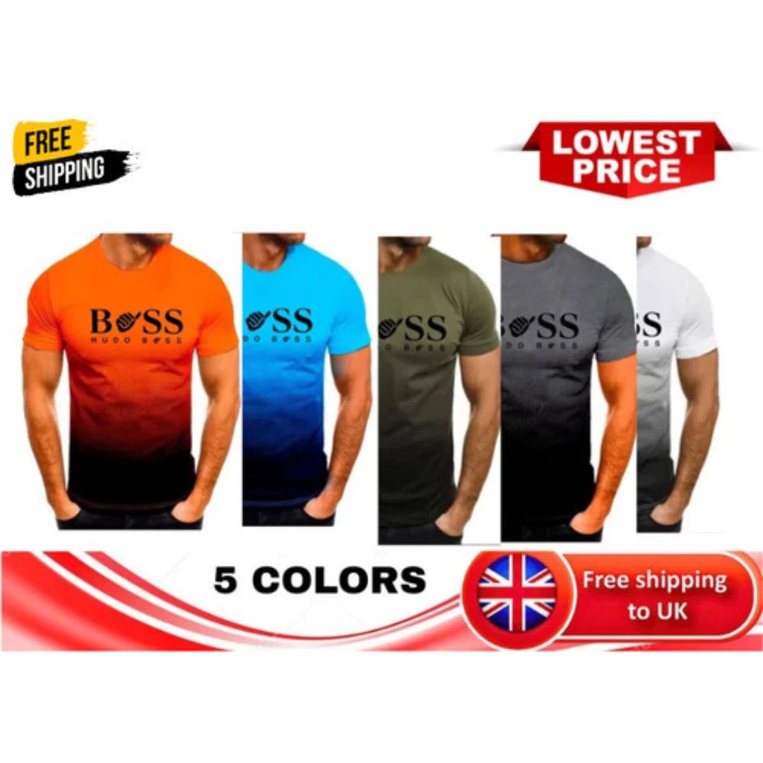 Men's T-Shirt Stylish Vibrant Sports Top Quick-Drying Breathable Regular Size UK