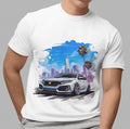 Men’s White Casual T-Shirt Honda Civic  Type R JDM Car Graphic Tee Street Style