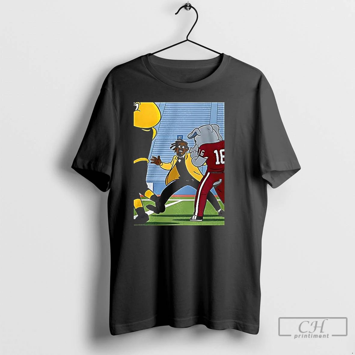 Classic Cam Newton Slap Alabama Crimson Mascot Cartoon T Shirts