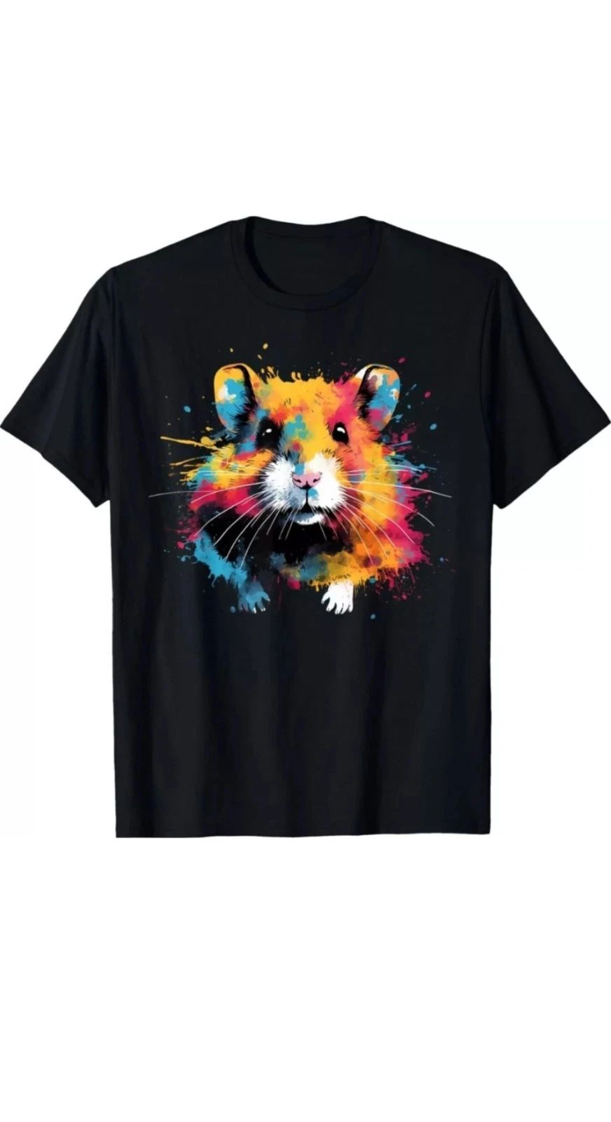 Cool Hamster on colorful painted Hamster Gift Unisex T-Shirt
