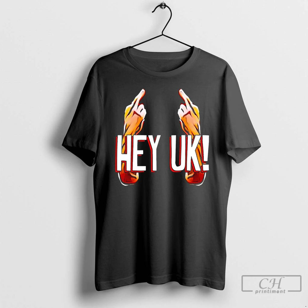 Premium Hey Uk Middle Finger T Shirts