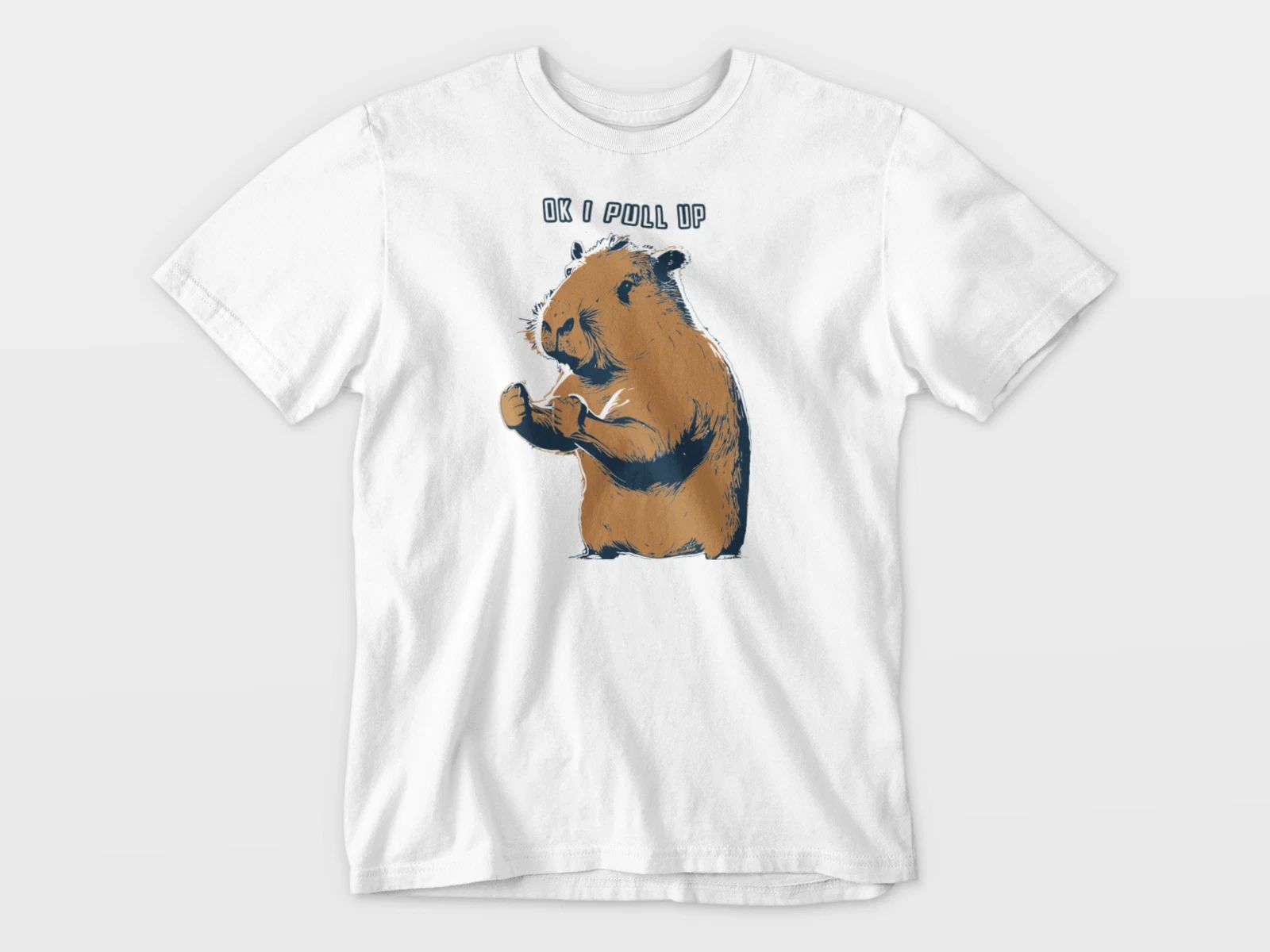 Ok I Pull Up Capybara Shirt, Funny Animal Meme Shirt , Retro Capybara Tee,Trendy