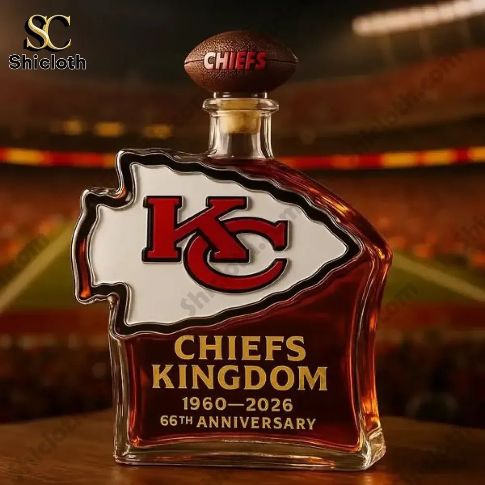 Chiefs Kingdom 66th Anniversary Commemorative Whiskey Glass Bottle