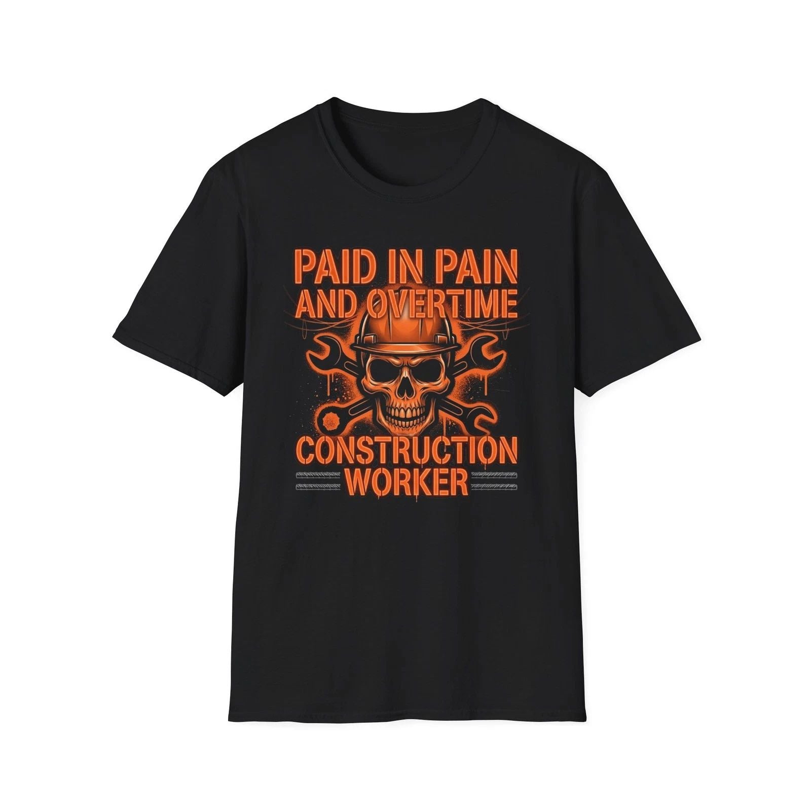 Construction Worker Blue Collar Sarcastic Graphic Funny Laborer Funny T-Shirt
