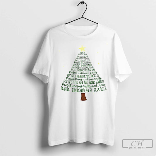 Classic Protect Democracy Christmas Tree Anti Trump Fascism