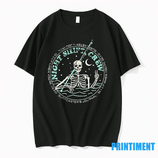 Night Shift Crew Skeleton Fishing Tshirts Sweater
