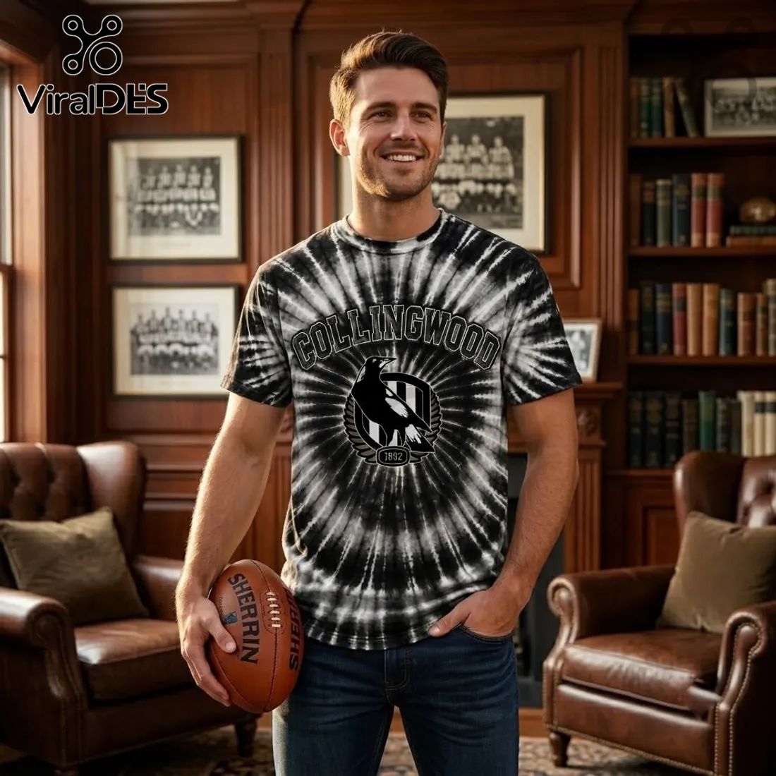 Collingwood Magpies AFL Black Tie Dye Shirt