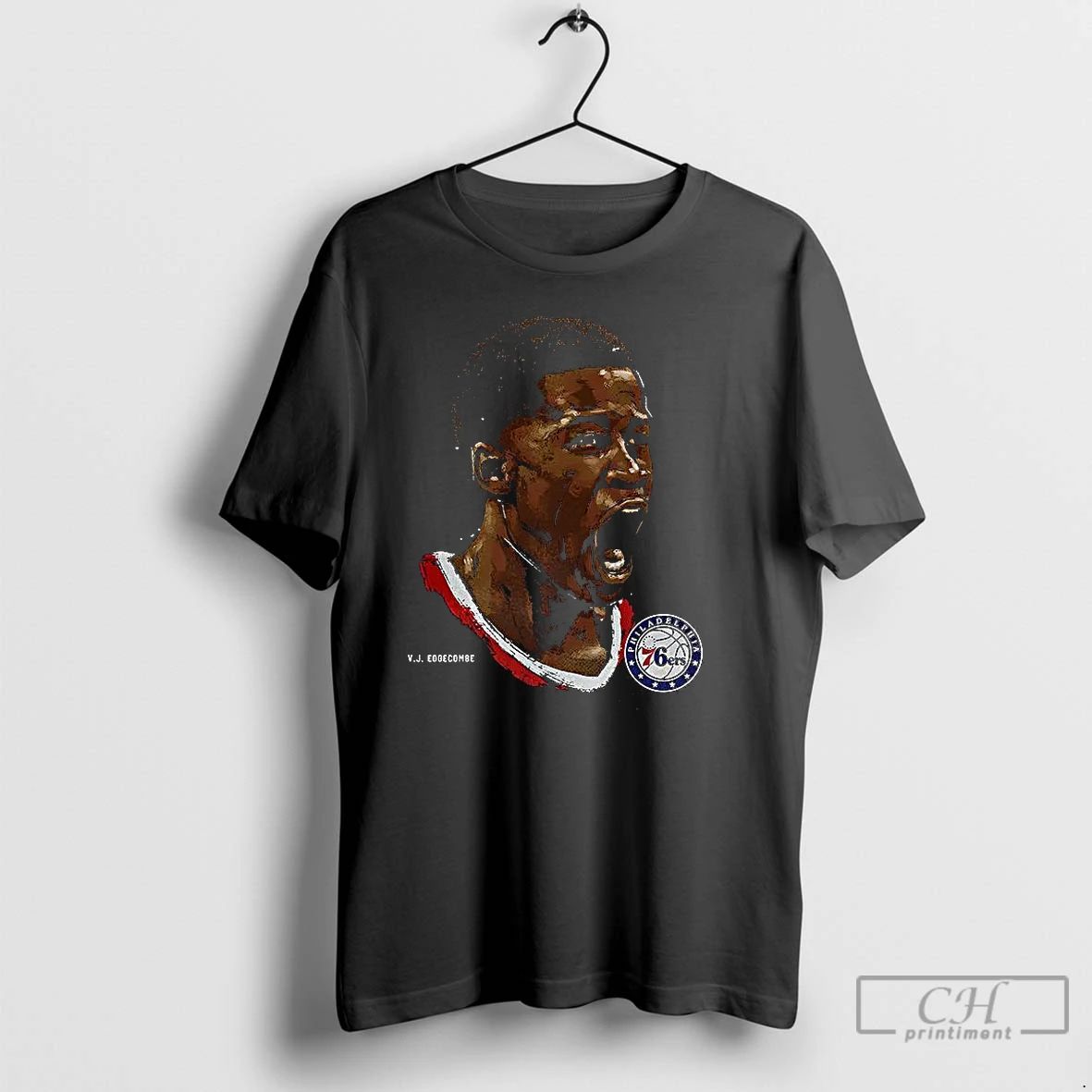 Classic Vj Edgecombe Philadelphia 76ers Nba Number 77 Portrait T Shirts
