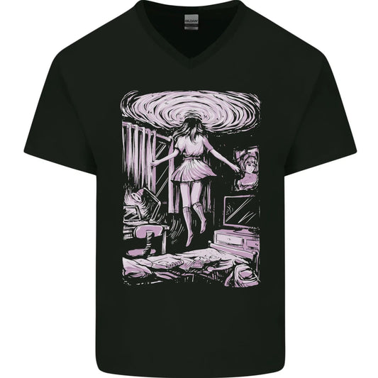 Multiverse 3rd Dimension SCI-FI Universe Mens V-Neck Cotton T-Shirt