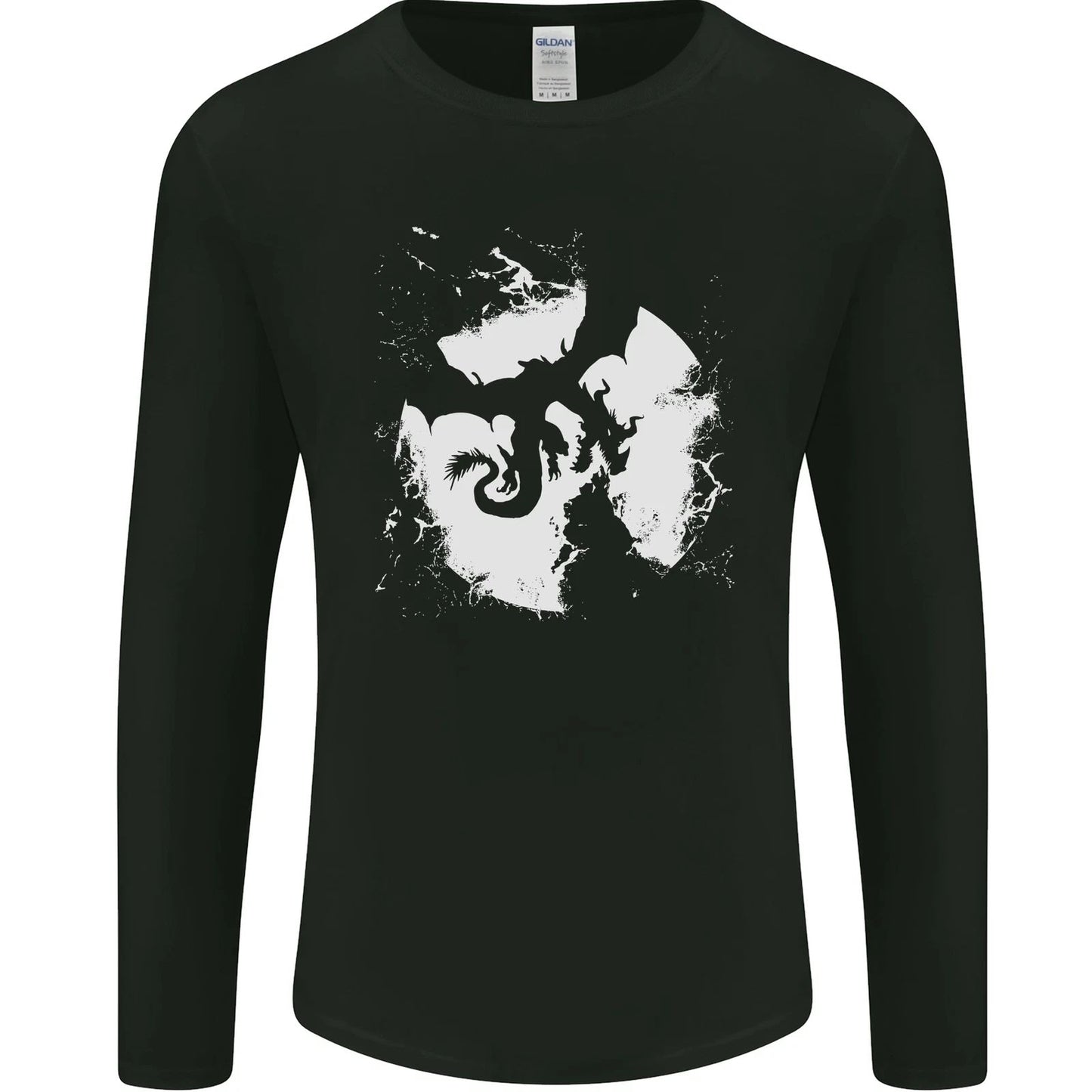 Dragon Moon Fantasy Mens Long Sleeve T-Shirt