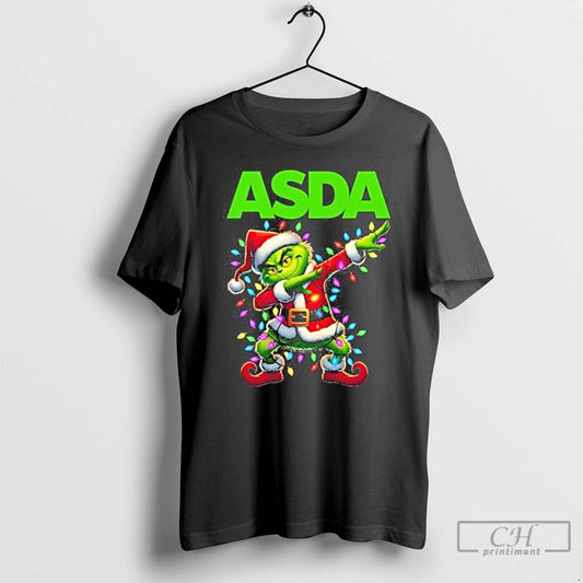 Classic Asda Logo X Grinch Dabbing Light Christmas T Shirts