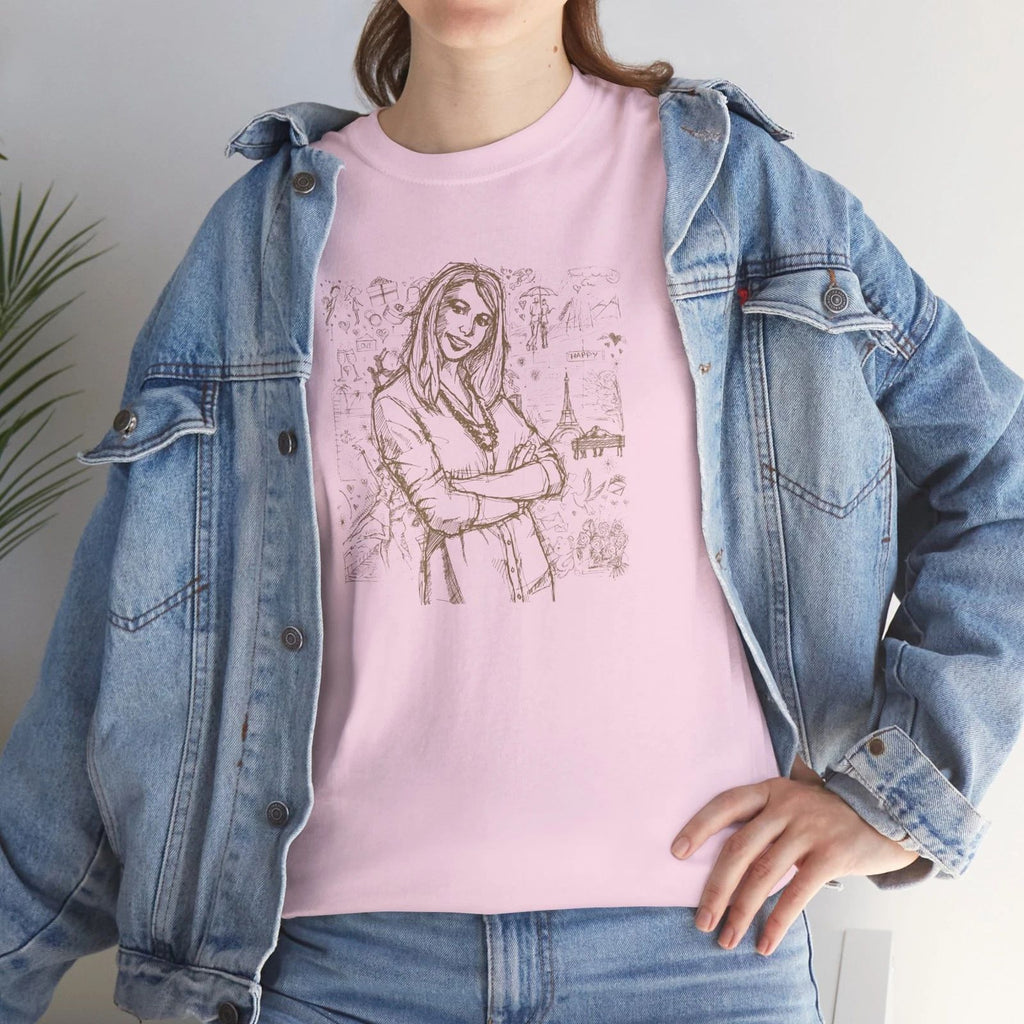 Sketched Confident Woman Tee | Minimal Line Art Portrait