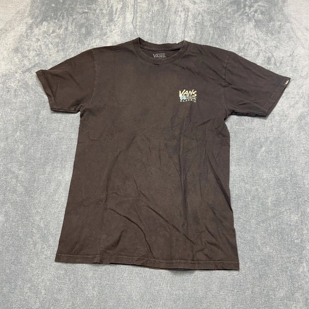 Vans Off The Wall T-Shirt Men Small Black Cotton Dark Wash Graphic Everyday Wear