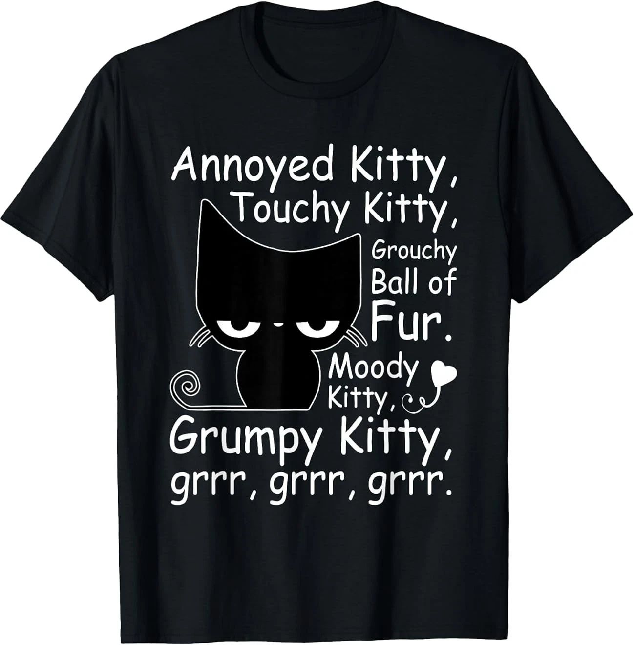 Angry Cat Kitten Lover Funny Attitude Fur Pet Owner T-Shirt Gift Full