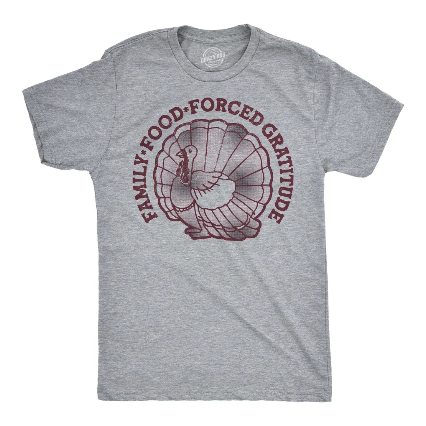 Mens Funny T Shirts Family Food Forced Gratitude Sarcastic Thanksgiving Graphic