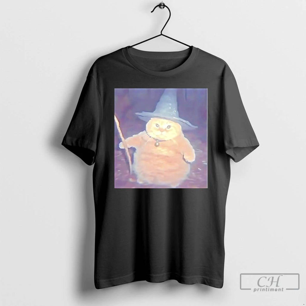 Premium Fat Cat Wizard Halloween T Shirts
