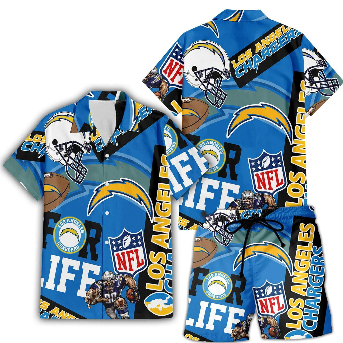 Los Angeles Chargers Hawaiian Shirt For Life 996721