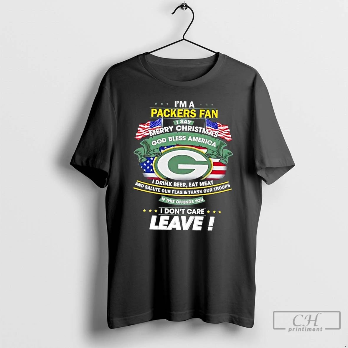 Premium Im A Green Bay Packers Fan I Say Merry Christmas God Bless America