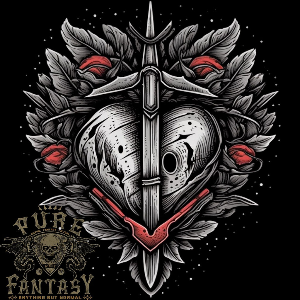 Fantasy Heart & Sword Mens Light Cotton T-Shirt