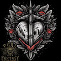Fantasy Heart & Sword Mens Light Cotton T-Shirt