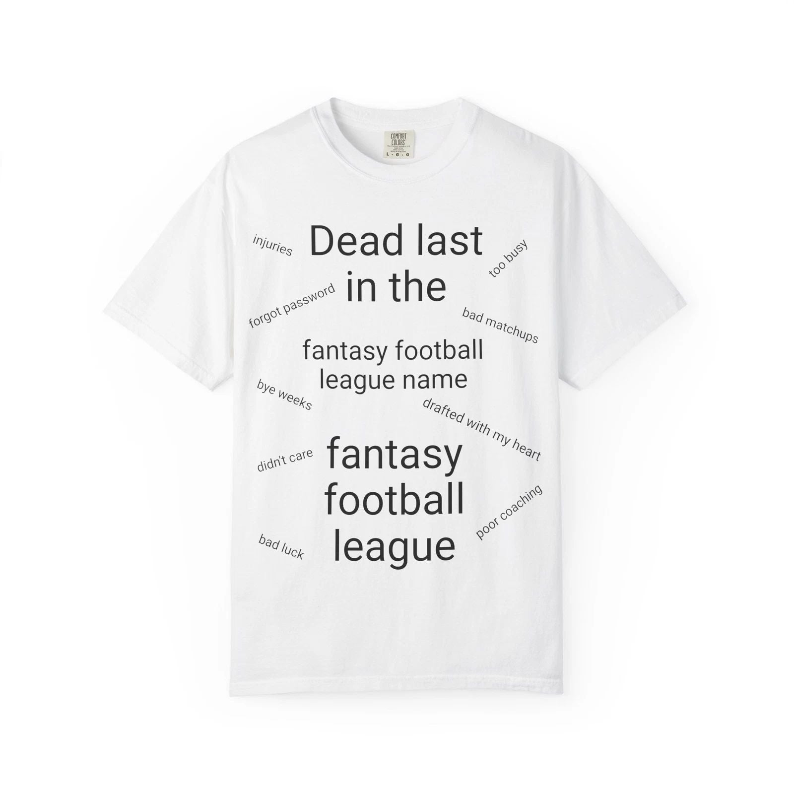 Personalized Fantasy Football T-Shirt, Unisex Garment-Dyed, Gift for League