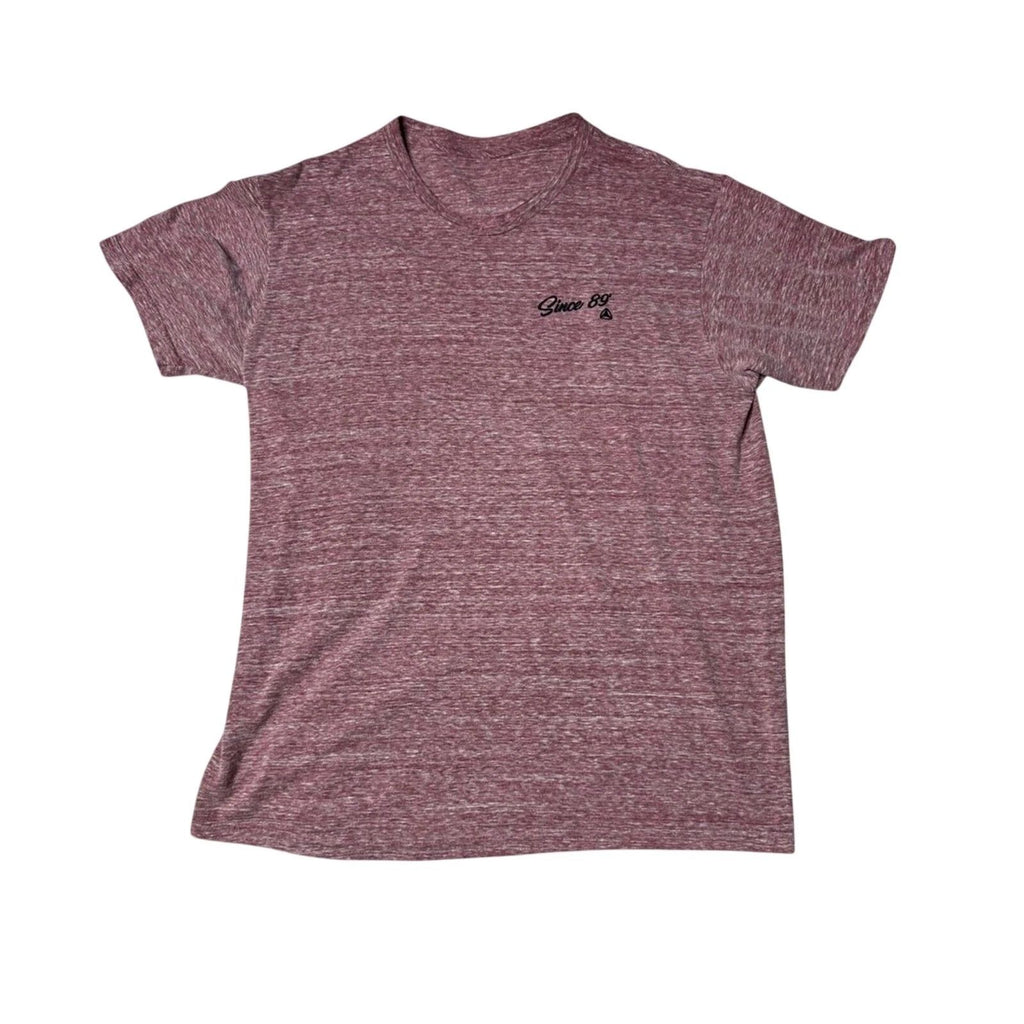 Active “Since 89” Embroidered Tee Red & White Textured Streetwear Small