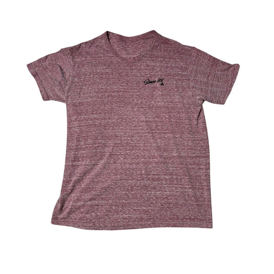 Active “Since 89” Embroidered Tee Red & White Textured Streetwear Small