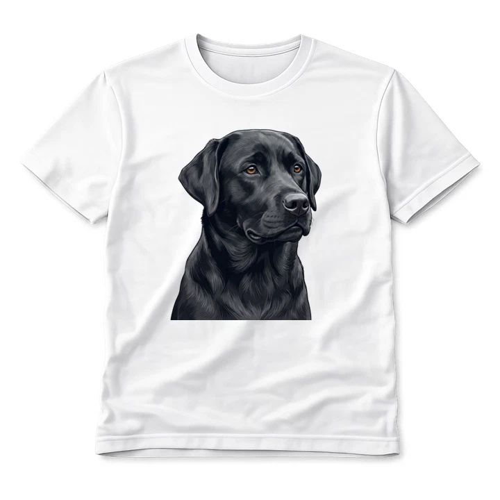 Black Labrador Dog Portrait Unisex T-Shirt Cute Pet Lover Graphic Men Ladies Tee