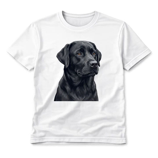 Black Labrador Dog Portrait Unisex T-Shirt Cute Pet Lover Graphic Men Ladies Tee