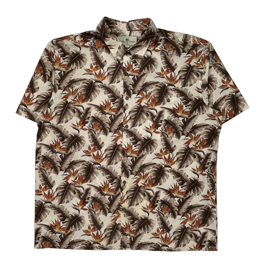Island Shores Floral Hawaiian Shirt - XL Multicoloured Cotton