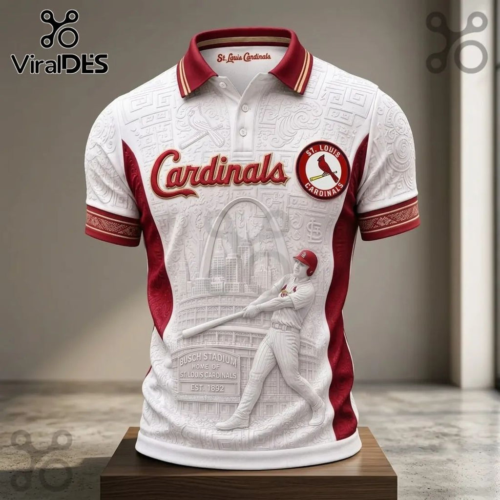 St. Louis Cardinals Busch Stadium Embossed Polo Shirt