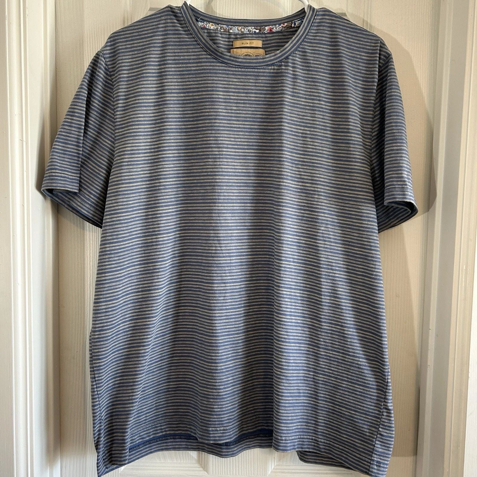 Joseph Abboud Mens Blue Slim Fit Short Sleeve Casual Pullover T-Shirt Size XL