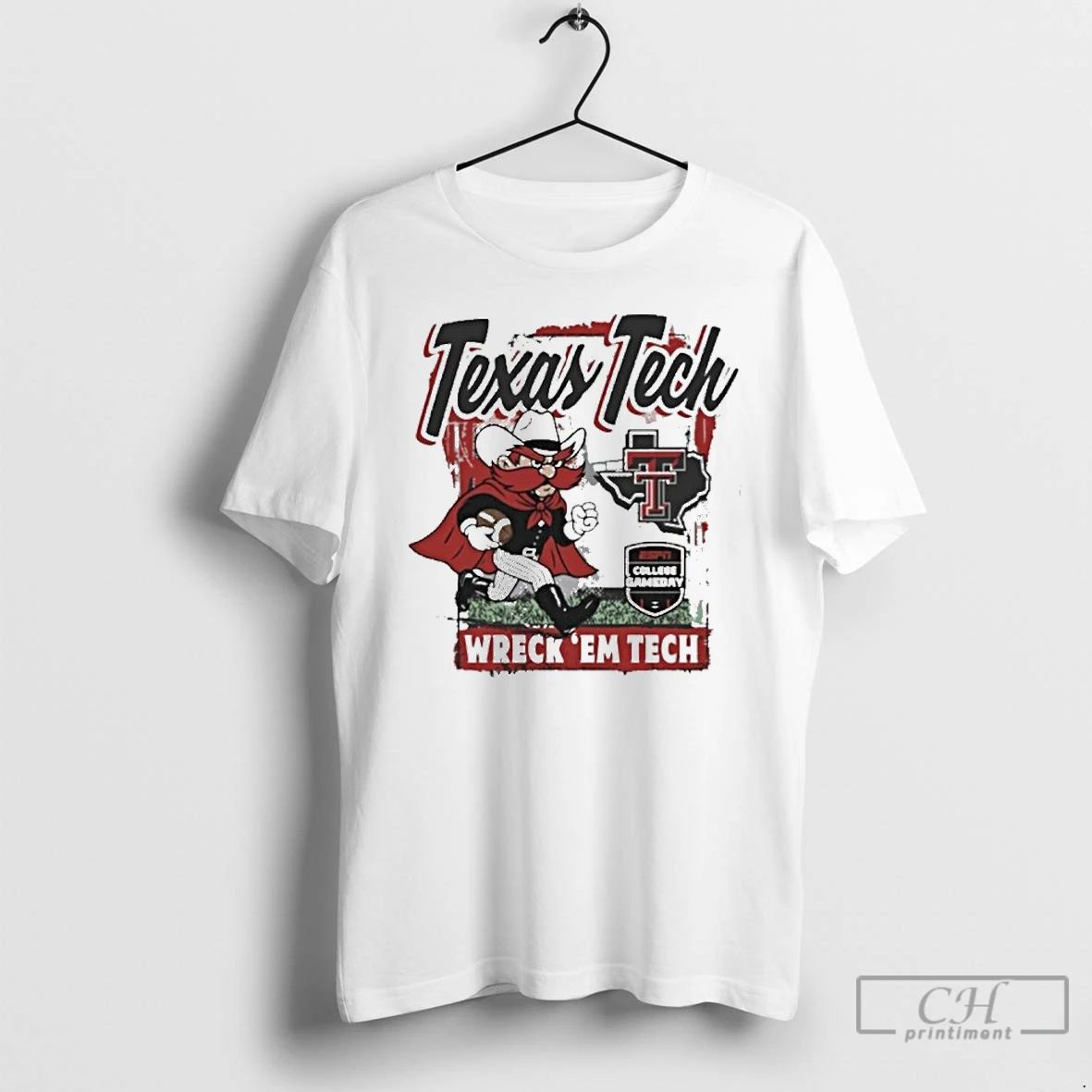 Premium Texas Tech Red Raiders Espn College Gameday Wreck Em Tech Classic Runner T Shirts