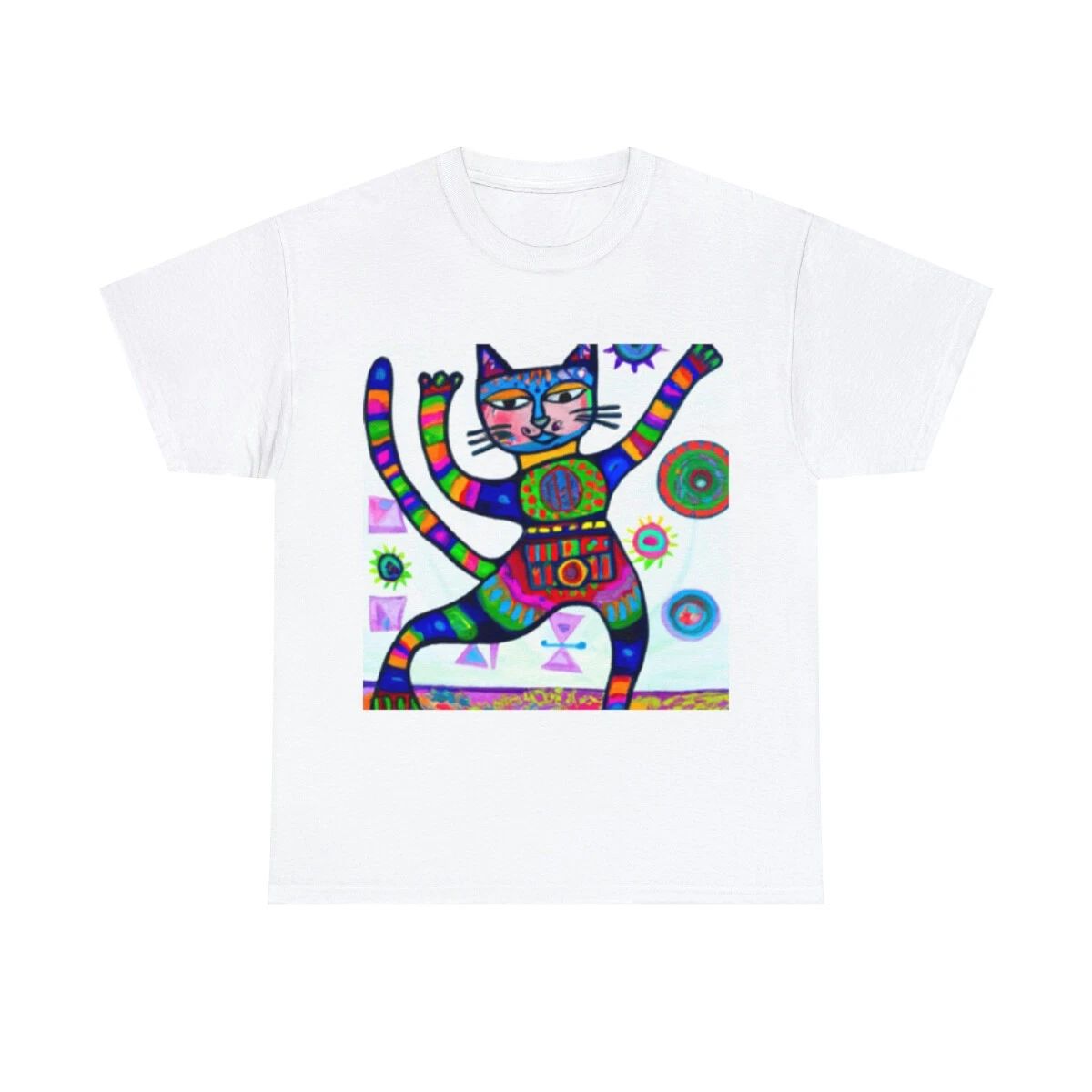 Kitty-Lovin' Tee. Abstract Cat Art T Shirt Unisex Heavy Cotton Tee Pet Lover