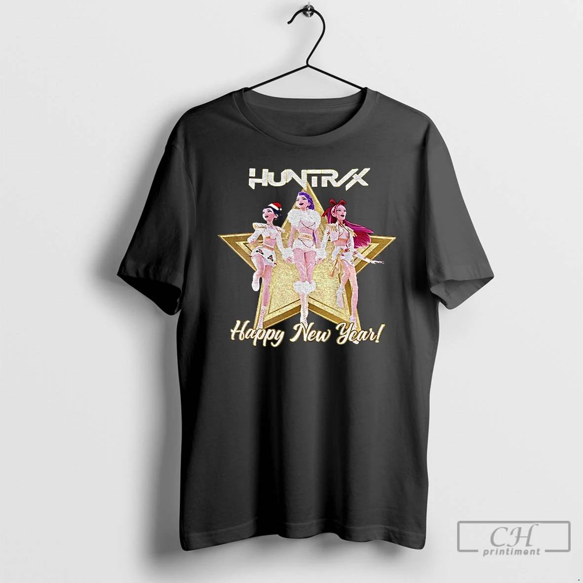 Classic Golden Star K Pop Huntrix Christmas Happy New Year T Shirts