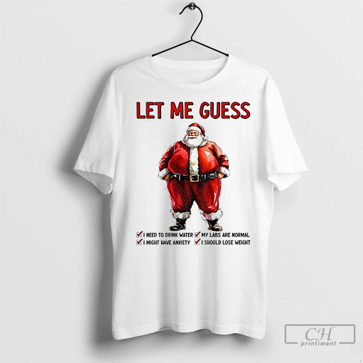 Classic Santa Claus Let Me Guess I Need To Drink Water I Might Have Anxiety