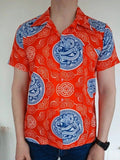 Red Blue Mens T Shirt Lightweight Short Sleeve Summer Holiday Travel Size Large