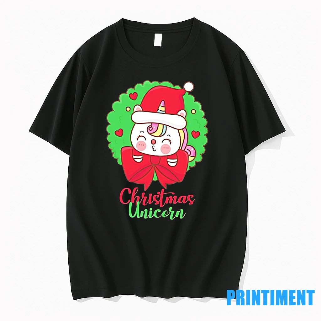 Unicorn Red Bow Wreath Christmas Tshirts Sweater