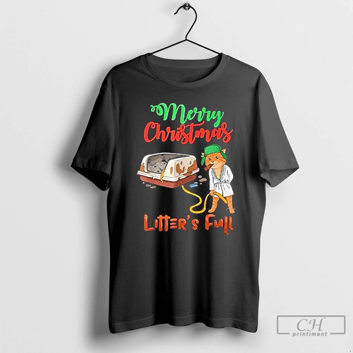 Premium Merry Christmas Litters Full Funny Cat Lovers T Shirts