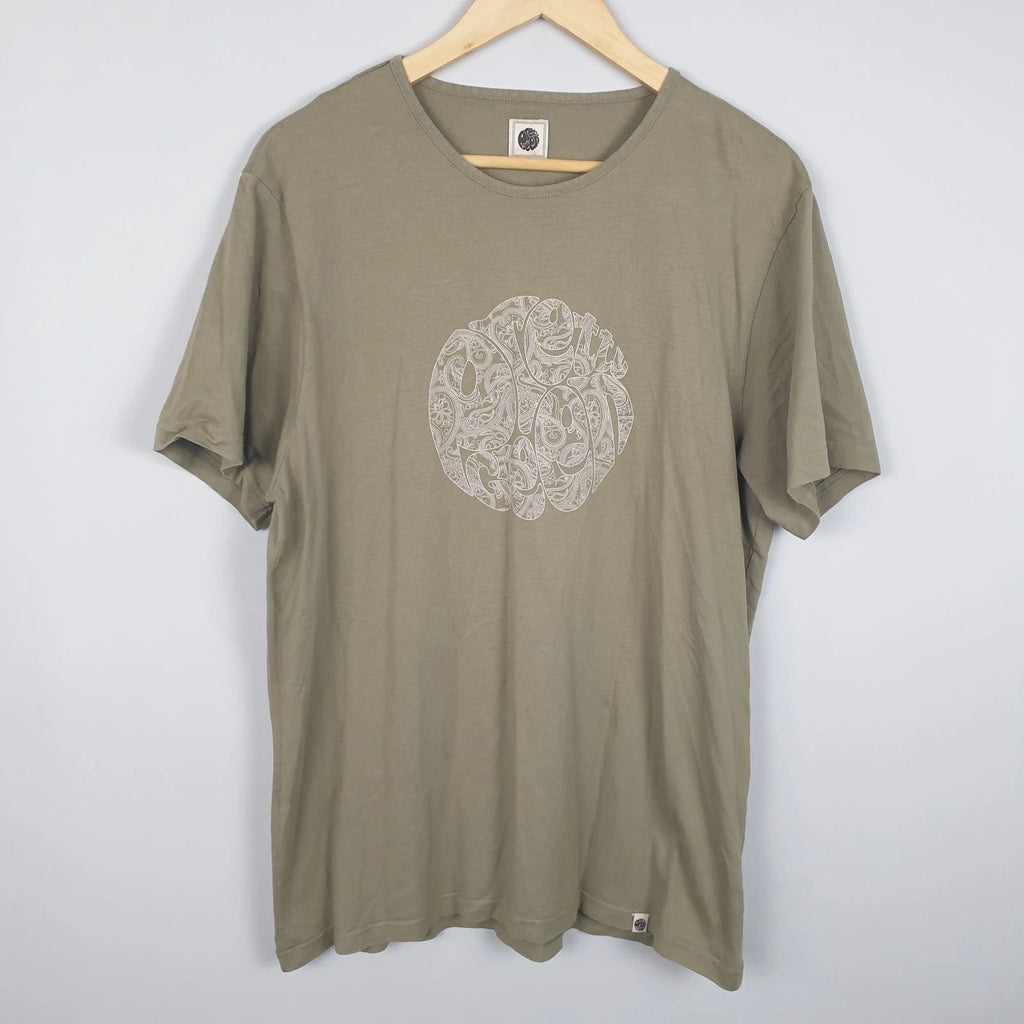 Pretty Green T-shirt Mens XL Green Crewneck Cotton Big Logo Casual Mod British