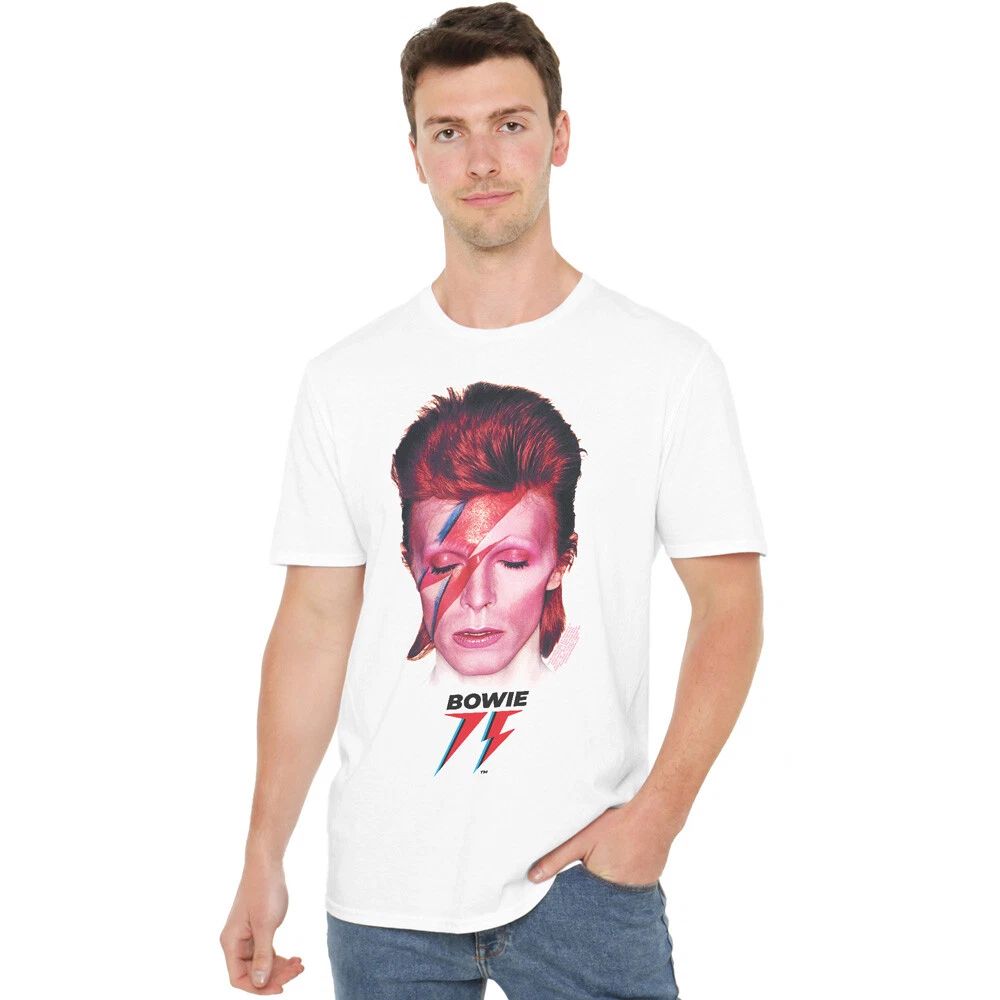 David Bowie Aladdin Sane 75 T-Shirt S-2XL, White