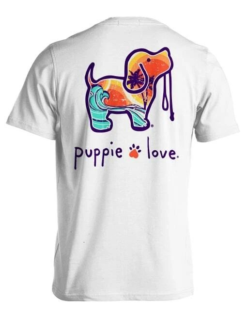 New PUPPIE LOVE Vintage Surf Pup T SHIRT