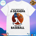 Never Underestimate A Grandpa Who Loves Baseball Blood Moon T-shirt